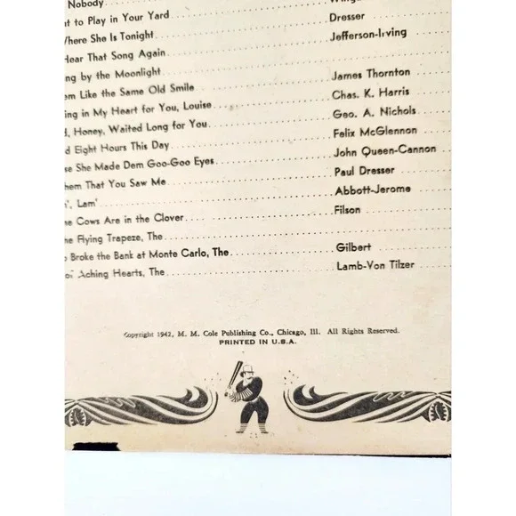 ALBUM OF FAVORITE SONGS Of The Gay 90s, Cole Ed (1942) M. M. Cole Music … - Picture 5 of 7